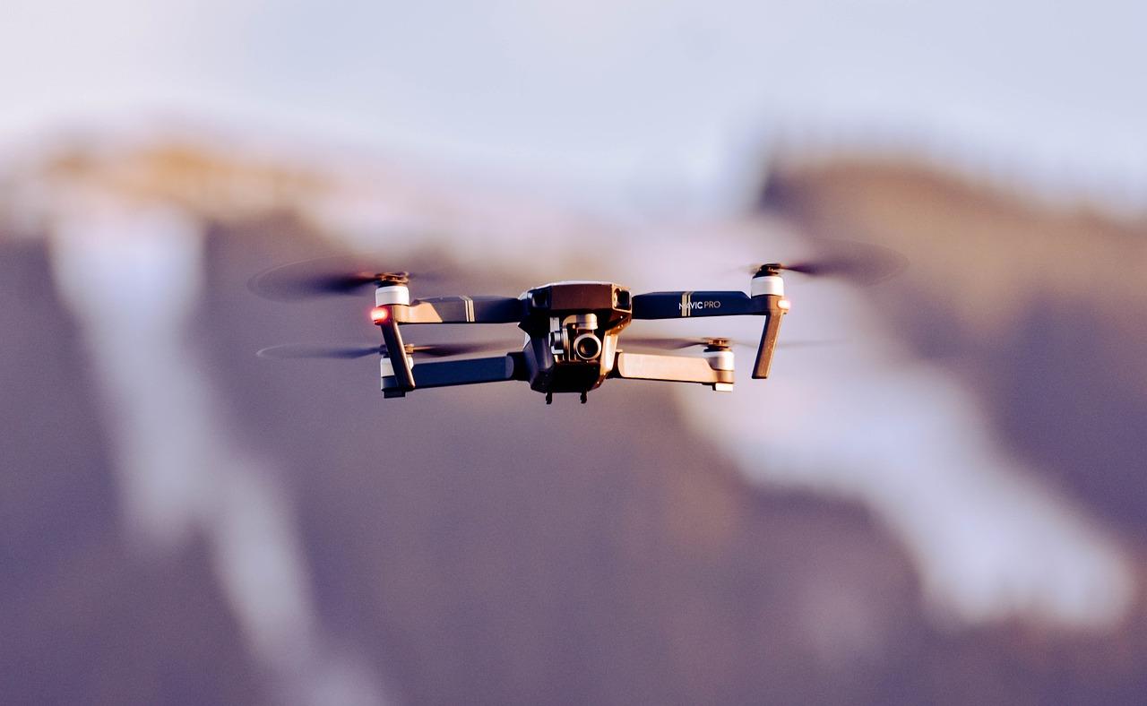 Drone Flying in Mountains